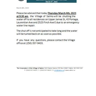 Hub of the Salmo Kootenays utility shut off notice business bill, SCR download template file