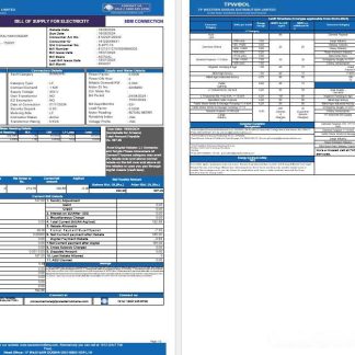 INDIA TPWODL business utility bill Word and PDF template download template file