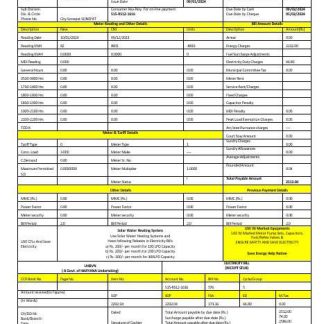 India Uttarakhand power corporation electricity business utility bill Word and PDF formats download template file