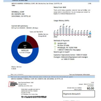 Indiana electricity utility business bill, SCR download template file