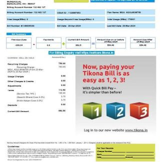 INDONESIA TIKONA business utility bill Word and PDF template download template file