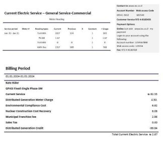 Israel Electric Corporation business utility bill template in Word and PDF formats download template file
