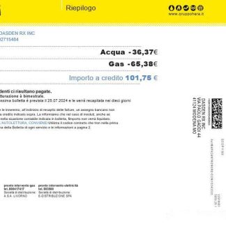 Italy Gruppo Hera business utility bill, Word and PDF template download template file