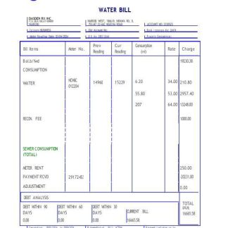 Korea Eximbank business utility bill in Word and PDF formats, good for address prove download template file