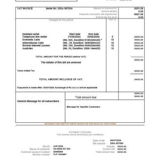 Mauritius Telecom Mauritius business utility bill template in Word download template file