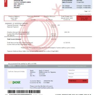 Meteor utility business bill, SCR download template file