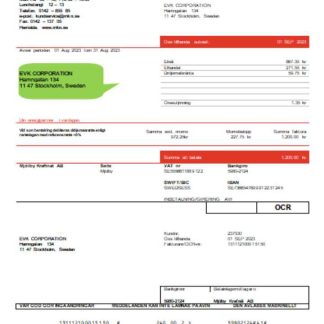 Mjölby Kraftnat AB utility business bill SCR download template file
