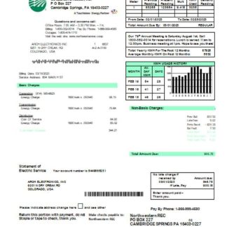 Northwestern Rural Electric utility business bill SCR download template file