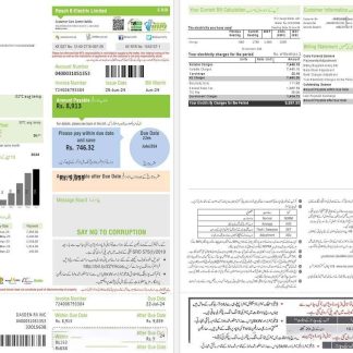 Pakistan KE Electricity business utility bill template in Word and PDF formats, 2 pages download template file