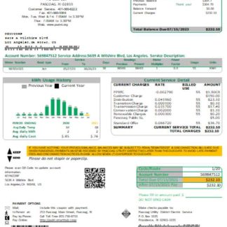 Pascoag Utility District utility business bill, SCR download template file