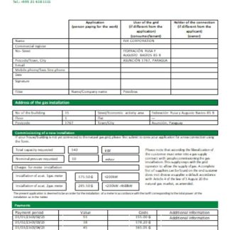Petrobras Paraguay Operations and Logistics gas company utility business bill, SCR download template file