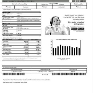 Philippines Meralco electricity business utility bill template in Word and PDF formats download template file