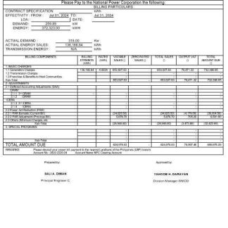 Philippines Tawelco business utility bill Word and PDF template download template file