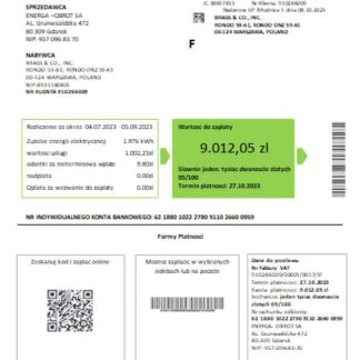 Poland Energa utility business bill, SCR download template file