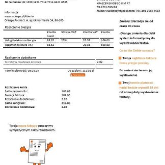 Poland Orange business utility bill template in Word and PDF formats download template file