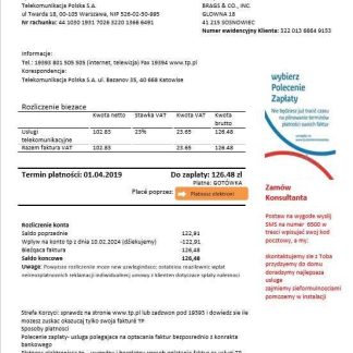 Poland TP business utility bill template in Word and PDF formats download template file