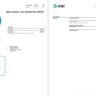 Saint Lucia internet business utility bill Word and PDF template, 3 pages1 download template file