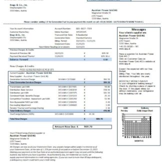 Austrian Power Grid AG utility business bill, SCR download template file