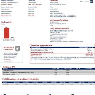 Slovakia Stredoslovenka Energetika business utility bill template in Word and PDF formats download template file