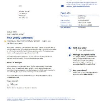Standard Life utility business bill, SCR download template file