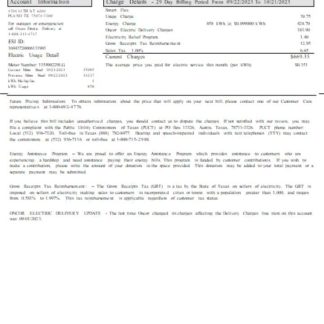 Texas Cirro Energy utility business bill, page 2 , SCR download template file
