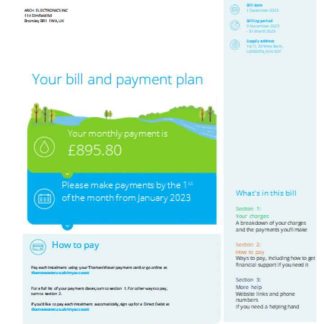 Thames Water utility business bill SCR download template file
