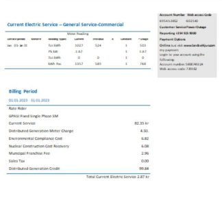 The National Power Company of Iceland Landsvirkjun electricity utility business bill, SCR download template file