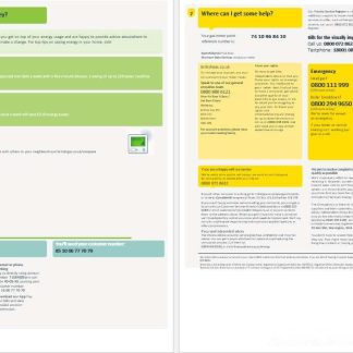 United Kingdom British Gas business utility bill, Word and PDF template, 4 pages 3 4 download template file