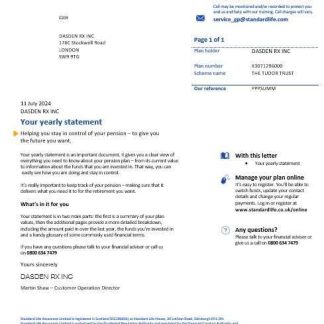 United Kingdom Standard Life business utility bill template in Word and PDF formats download template file