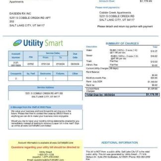 UNITED KINGDOM UTILITY SMART business utility bill Word and PDF template download template file