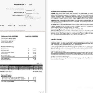 USA Ambit Energy business utility bill Word and PDF template 1 2 download template file