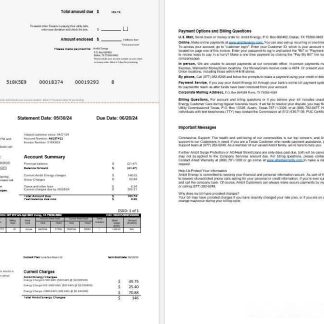 USA Ambit Energy business utility bill Word and PDF template 1 2 pages download template file