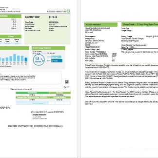 USA Ameren Missouri electricity business utility bill template in Word and PDF formats (2 pages) download template file