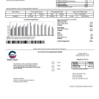 USA Arizona Chandler business utilities bill template in Word and PDF formats download template file