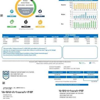 USA City of Fremont Nebraska business utility bill Word and PDF template download template file