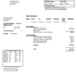 USA Cornwall Electric business utility bill template in Word and PDF formats download template file