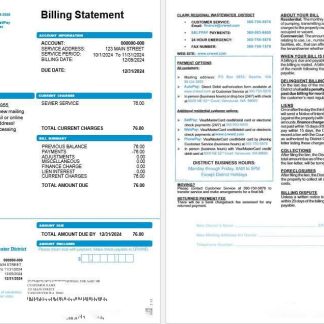 USA CRWWD business utility bill Word and PDF template download template file