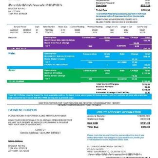 USA EID business utility bill template in Word and PDF formats download template file