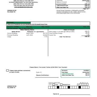 USA Iowa Access Energy Cooperative business utility bill template in Word and PDF formats download template file