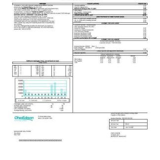 USA Ohio Edison business utility bill Word and PDF template download template file