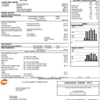 USA We business utility bill template in Word and PDF formats download template file