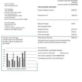 Yemen Gas Company business utility bill template in Word and PDF formats download template file