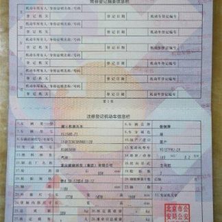 China vehicle registration certificate download template file