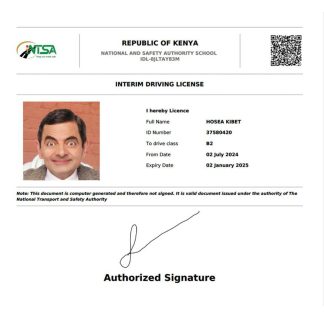 Kenya interim driving license download template file
