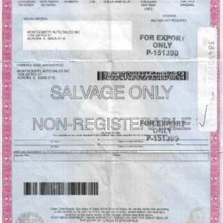 USA Illinois salvage certificate of a vehicle download template file