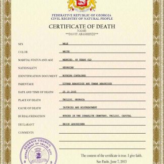 Georgia vital record death certificate PSD template download template file