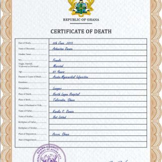 Ghana vital record death certificate PSD template download template file