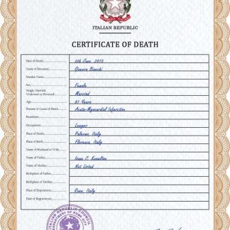 Italy vital record death certificate PSD template download template file