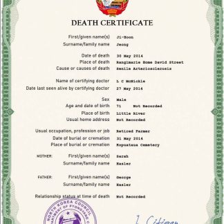 North Korea death certificate PSD template download template file