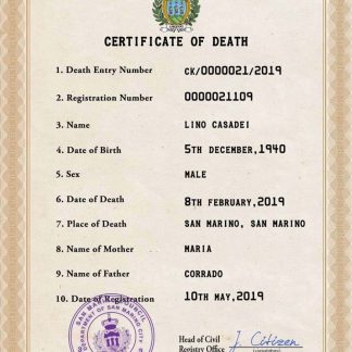 Samoa vital record death certificate PSD template download template file